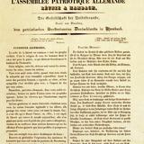 Grußadresse der französischen Gesellschaft der Volksfreunde Straßburg