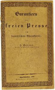 "Garantien der freien Presse" von Joseph Savoye "Garantien der freien Presse" von Joseph Savoye